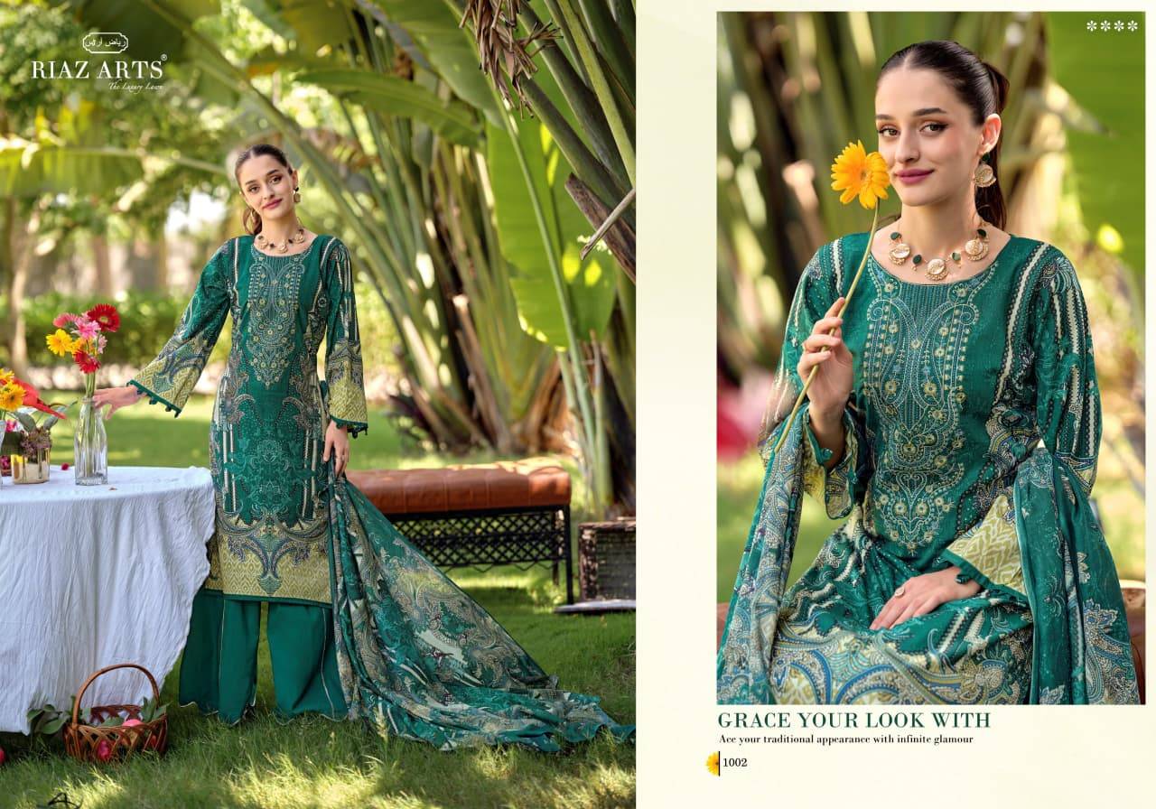 NAYRA VOL 40 BY RIAZ ARTS 1001 To 1008 Series Pakistani Suits Ethnic Wear Pure Cotton Dresses At Wholesale